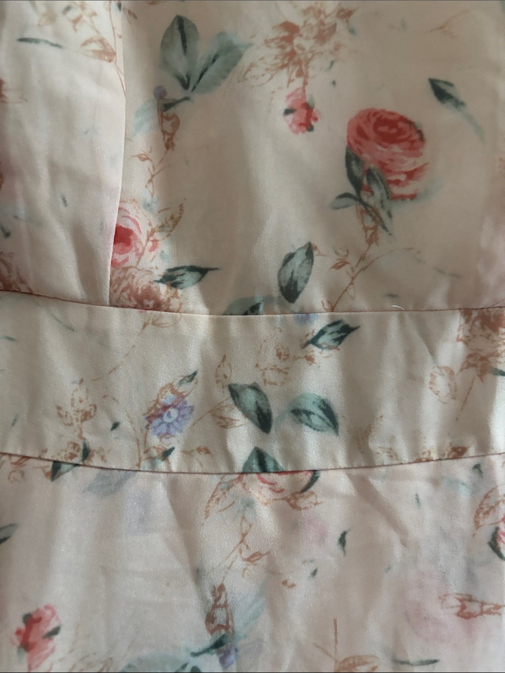 Peach Floral A-Line Dress - Picture 3 of 9